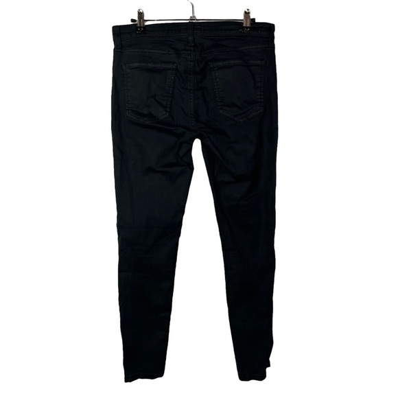 Current/Elliott The Soho Zip Stiletto Black Coated Skinny Jeans 29 $248 - Picture 3 of 4